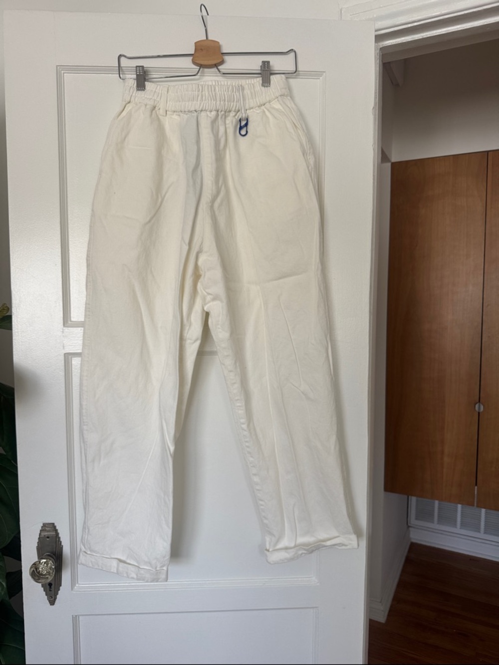 Japanese Style Casual Drawstring Pants in Off-White